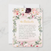 Carte d'information de mariage rustique au jardin (Devant)