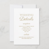 Carte d'information de mariage simple élégante en (Devant)