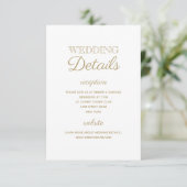 Carte d'information de mariage simple élégante en (Debout devant)