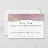 Carte d'information de mariage simple rose poussié (Devant)
