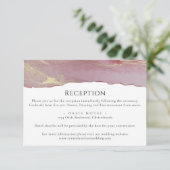 Carte d'information de mariage simple rose poussié (Debout devant)
