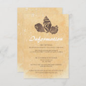 Carte d'information de mariage sur le sable et les (Devant / Derrière)