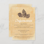 Carte d'information de mariage sur le sable et les (Devant / Derrière)