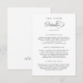 Carte d'information de mariage The Finer Details (Devant / Derrière)