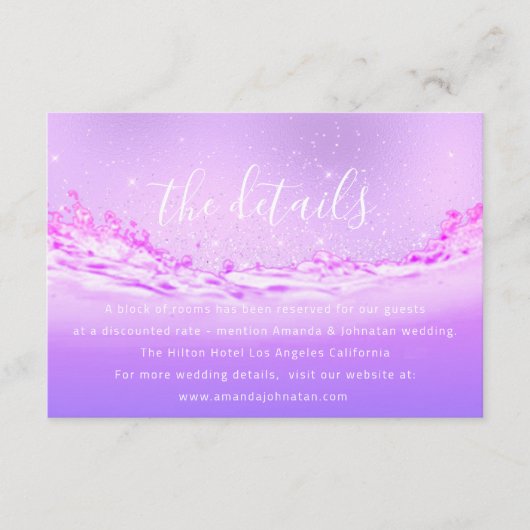 Carte d'information de mariage Tropic (Devant)