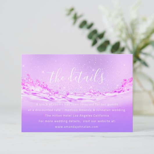 Carte d'information de mariage Tropic (Debout devant)