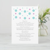 Carte d'information de mariage Turquoise Fuchsia C (Debout devant)