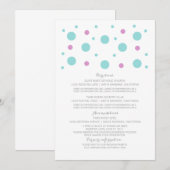Carte d'information de mariage Turquoise Fuchsia C (Devant / Derrière)