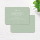 Carte d'information de mariage vert sauge (Bureau)