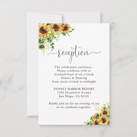 Carte d'information de réception de mariage au tou (Devant)