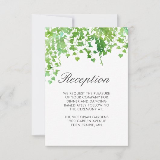 Carte d'information de réception de mariage avec v (Devant)