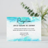 Carte d'information de réception de mariage bleu p (Debout devant)