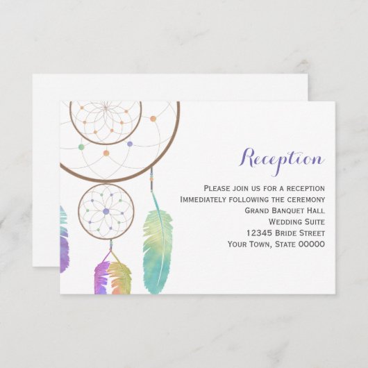 Carte d'information de réception de mariage Boho D (Devant / Derrière)