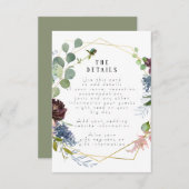 carte d'information des détails des mariages flora (Devant / Derrière)