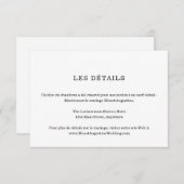 Carte d'information / détails en français (Devant / Derrière)