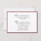 Carte d'information d'insertion de cadeau rouge pr (Devant)