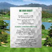 Carte d'information du client Golf Bar Mitzvah