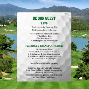 Carte d'information du client Golf Bar Mitzvah