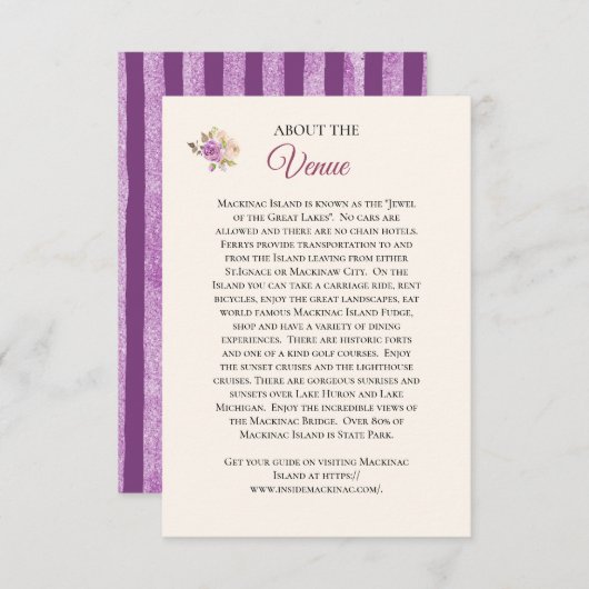 Carte d'information du lieu (Devant / Derrière)