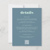Carte d'information du Mariage de code QR bleu gra (Devant)