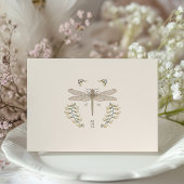 Carte d'information du Mariage de dragonfly vintag