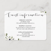 Carte d'information du Mariage de fleurs d'anémone (Devant)