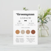 Carte d'information du Mariage de la Cravate Retro (Debout devant)