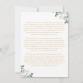 Carte d'information du Mariage de la feuille d'or (Dos)