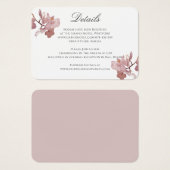 Carte d'information du Mariage de l'orchidée rose (Devant & derrière)