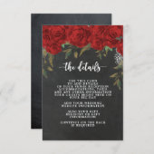 carte d'information du mariage de roses rouges (Devant / Derrière)