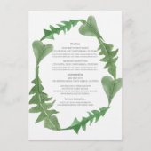 Carte d'information du Mariage du feuillage d'aqua (Devant)