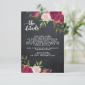 carte d'information du mariage floral boho burgund (Debout devant)