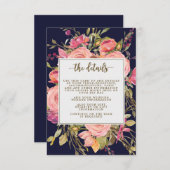 carte d'information du mariage floral fleur sauvag (Devant / Derrière)