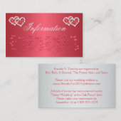 Carte d'information du Mariage Floral rose et gris (Devant / Derrière)
