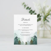 Carte d'information du Mariage forestier Pine Tree (Debout devant)