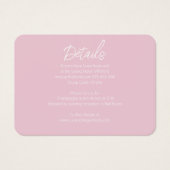 Carte d'information du Mariage moderne Pink Love (Devant)