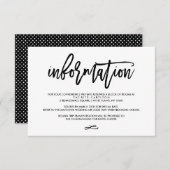 Carte d'information du Mariage par lettre à la mai (Devant / Derrière)