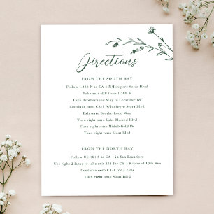 Carte d'information du Mariage Rustic Dark Green F