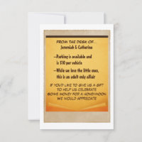 Carte d'information du Mariage vintage Adventure