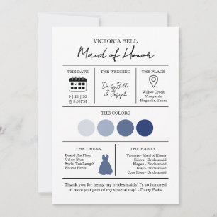 Carte d'information Elegant Black & White Bridesma