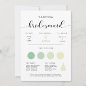 Carte d'information Elegant Bridesmaid (Devant)