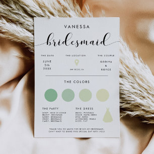 Carte d'information Elegant Bridesmaid