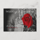 Carte d'information élégante avec rose rouge (Devant)