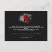 Carte d'information élégante avec rose rouge (Dos)