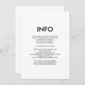 Carte d'information et de détails minimaux pour le (Devant / Derrière)