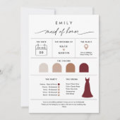 Carte d'information EVERLEIGH Maid of Honor Bridal (Devant)