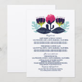 Carte d'information florale funky (Devant / Derrière)