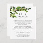 Carte d'information jointe au faire-part de mariag (Devant / Derrière)