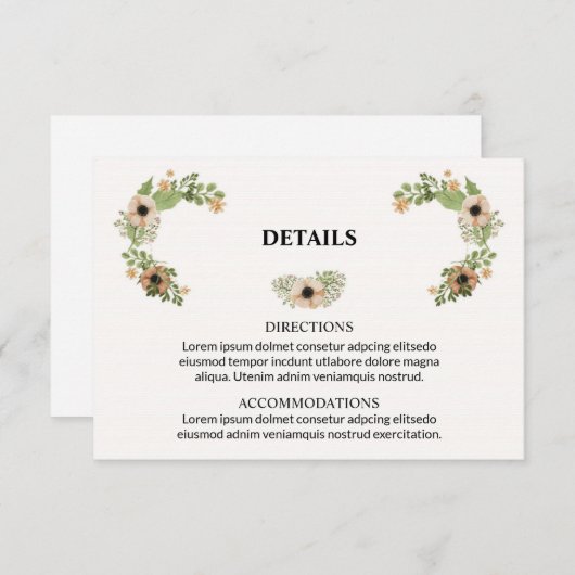 Carte d'information mariage (Devant / Derrière)