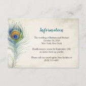 Carte d'information Mariage Bohemain Peacock Feath (Devant)